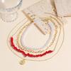 Elegant Colored Stone Necklace Exquisite Clavicle Chain Adjustable Pearl Beaded Necklace  Party