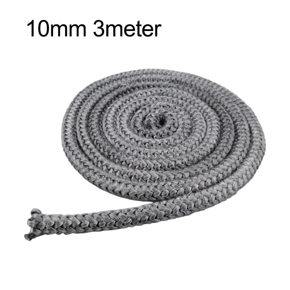 Heat resistant fiberglass sealing rope for wood stove door black 10mm diameter 3 meter 4 meter or 5 meter options