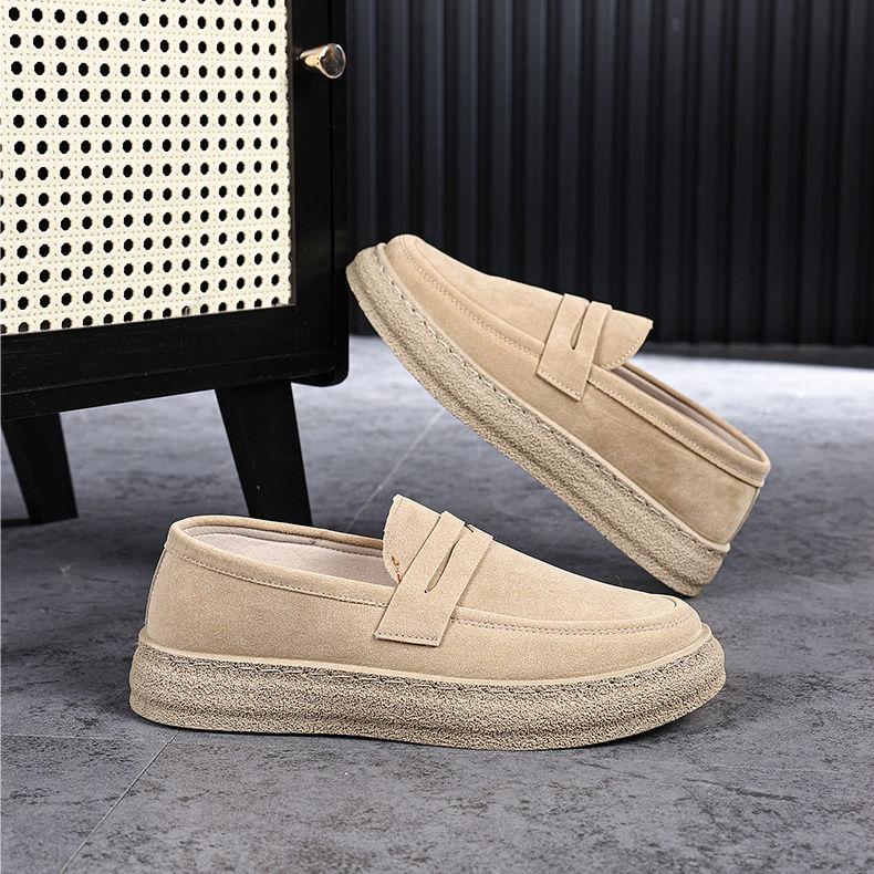 

Fashion Brown Non Slip Height Increasing Man Casual Shoe Summer Sale New In Cowhide 2025 Trend Fashion Slip-on Pu Leather Shoes for Men 44