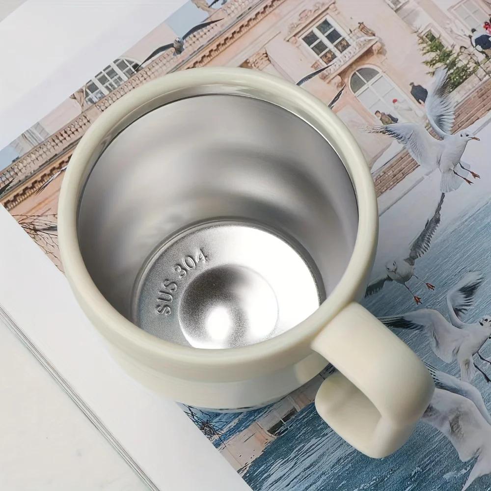 480ml šálek na kávu s brčkem Nerezový termohrnek na horké studené nápoje Voda Čaj Mléko Kancelář Venkovní přenosná láhev