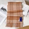 Khaki classic plaid 100 pure wool couple scarf women's winter versatile warm men's soft waxy scarf
