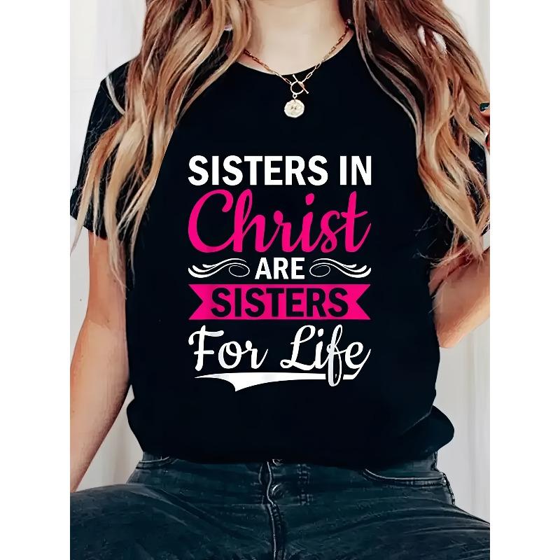 

European sizes Graphic Print T-shirt, Short Sleeve Crew Neck Casual Top for Summer & Spring, Women s Clothing 4XL