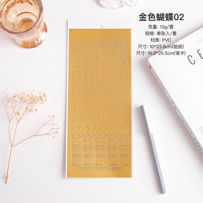 1 Sheet Waterproof  English Letter Digital Decorative Gold Sticker Scrapbooking Diy Label Diary Album Journal Planner