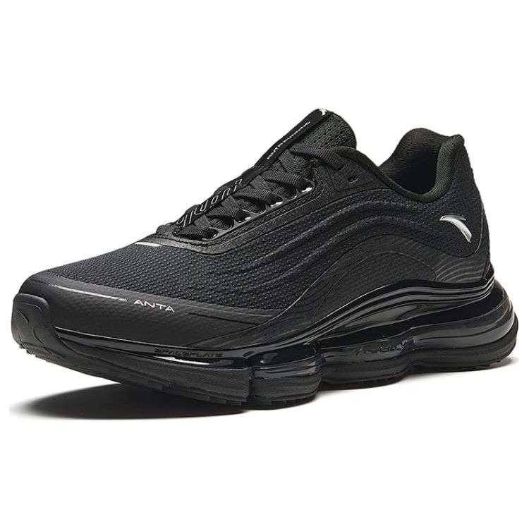 Anta Comfortable Lightweight Shock Absorbing Non-Slip Low-Top Running Shoes Women Sneaker Black 122415501-4