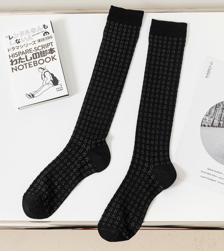 

Японские белые носки Jk Calf, весенние и летние носки-трубы с ажурным жаккардом Sweet Love и гольфы для детей в стиле колледжа average size чёрный