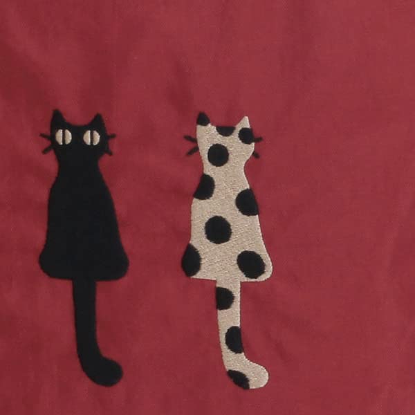 Bestickte Tasche von Atsuko Matano (Freundliche Katzen) (Damen) [35cm Hoch x 30cm Breit] Khaki Einheitsgröße