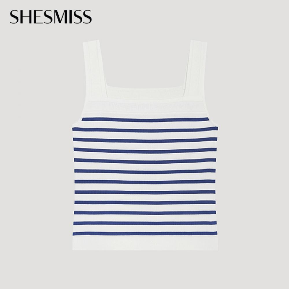 

She S miSS Square Neck SleeveleSS Knit Top SSkpoo22590 Bl Blue/55