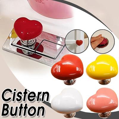 2 Pezzi Tappo Pulsante WC, A Forma di Cuore Amore Pulsante Superiore Serbatoio WC per Donne con Unghie Lunghe Accessori Bagno