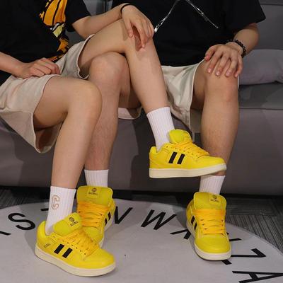 Pareja hombres y mujeres otoño e invierno zapatos amarillos de pan gordo zapatos nuevos casuales versátiles deportivos zapatos de skate