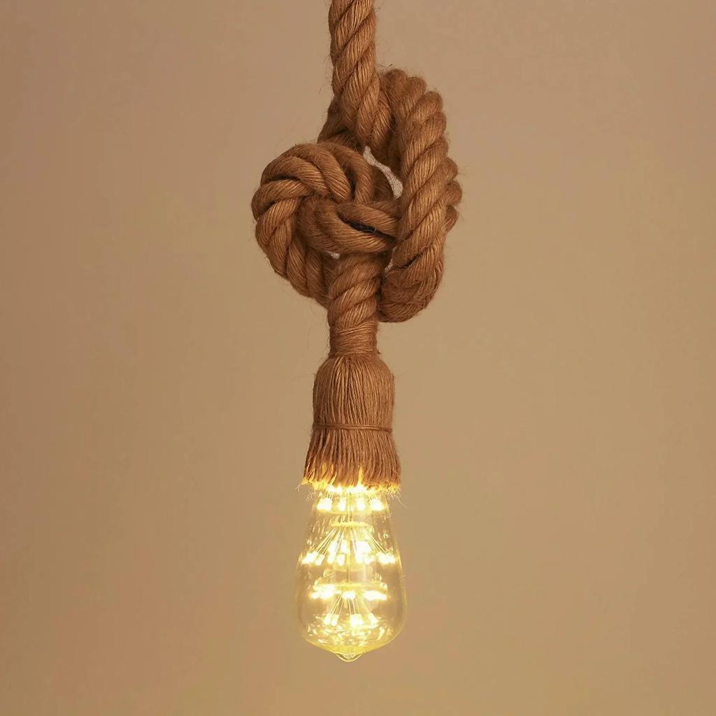 Retro Industrial Style Hemp Rope Chandelier for Restaurants Cafes Bars Shops Vintage Decorative Lighting
