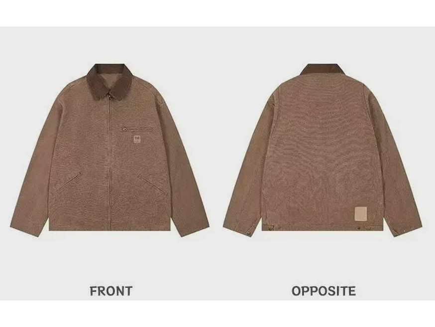 American Retro Lapel Workwear Jacket - Spring/Autumn 2023 Trendy Brand Loose Cotton Top