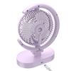 USB Desk Fan Rechargeable Quiet Small Portable Desktop Table Fan with Light for Home Travel