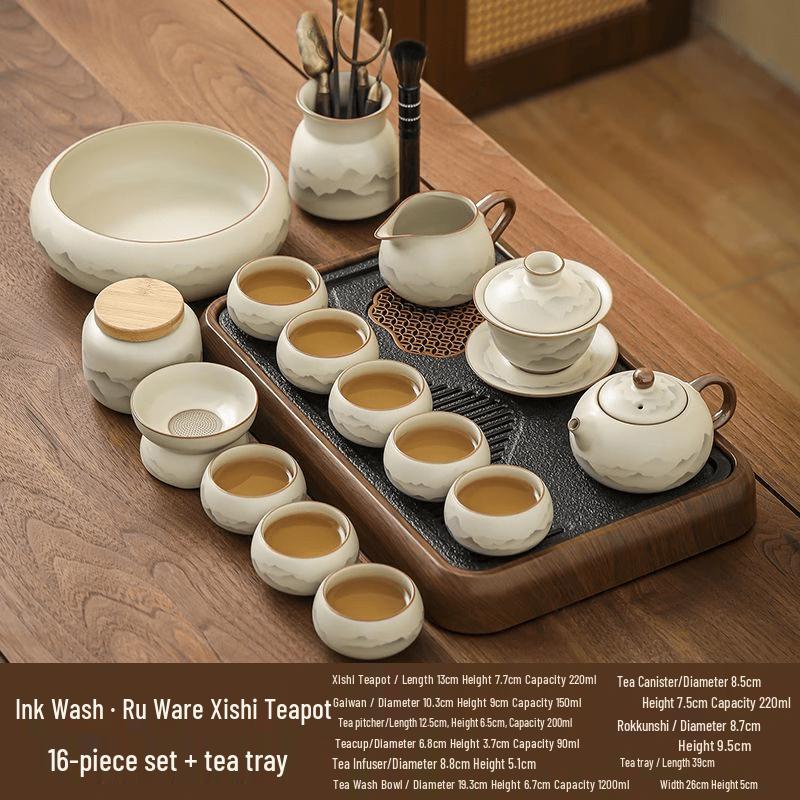 Ru Kiln Ink Wash Kung Fu Tea Set