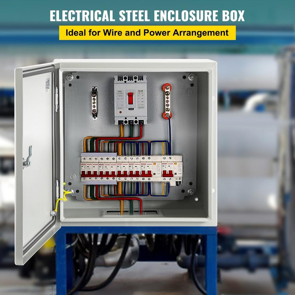 NEMA Steel Enclosure, 20 X 20 X 6\'\' NEMA 4X Steel Electrical Box, IP66 Waterproof & Dustproof, Outdoor/Indoor Electrical Junction Box, with Mounting