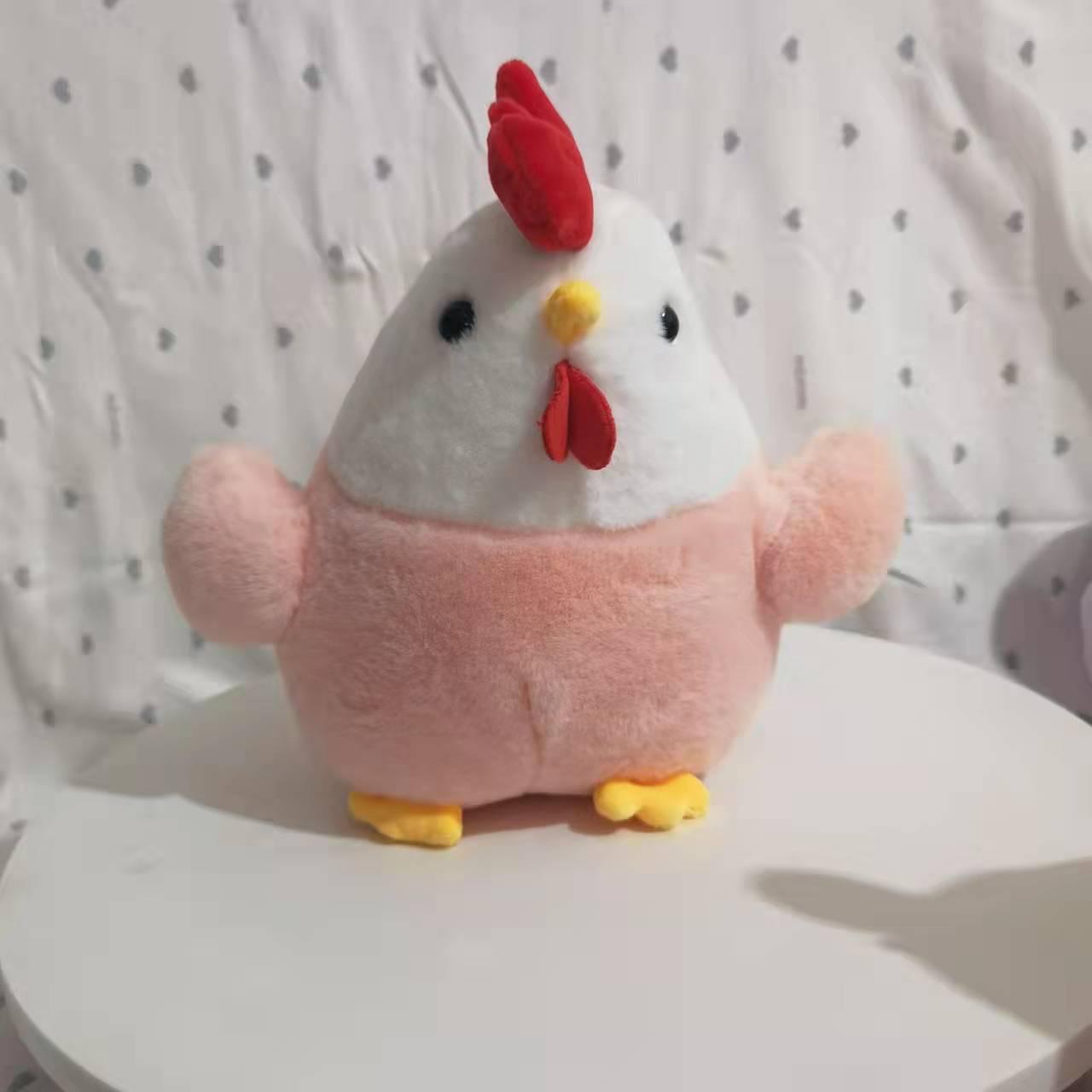 

Cross-Border Plush Rooster Doll - Cute Hen Cushion, New Year Gift, Sleep Pillow for Kids 20 cm розовый