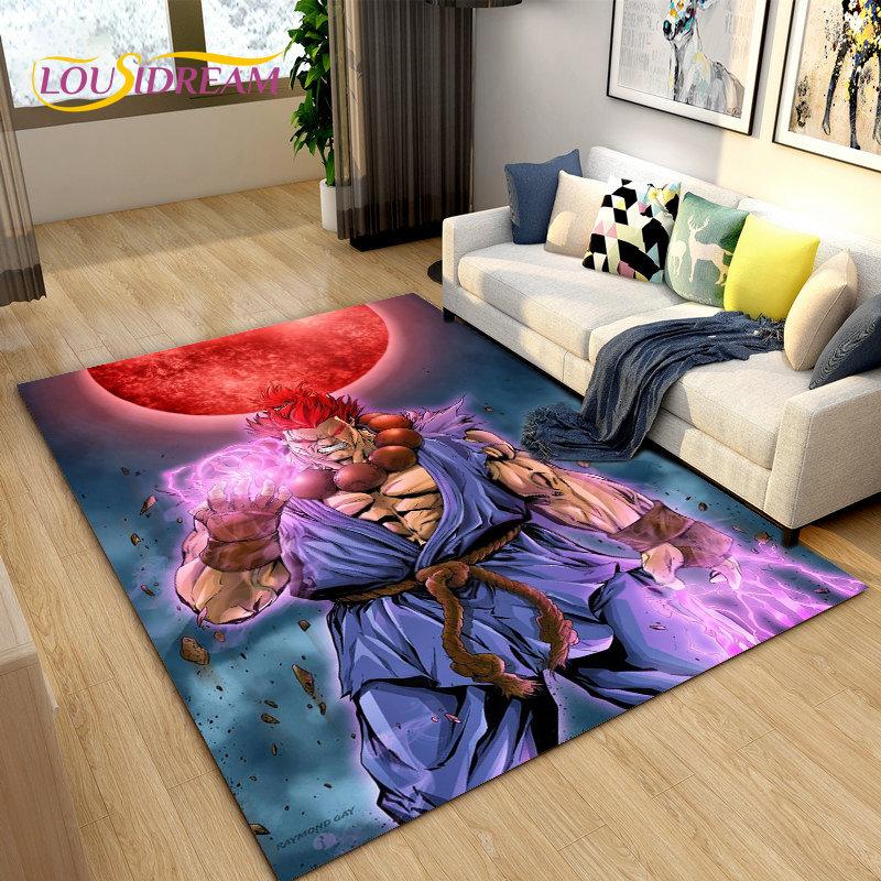 Retro Game Street Fighter Gamer Area Rug,Carpet Rug for Living Room Bedroom Sofa Doormat Decoration, Kid Play Non-slip Floor Mat
