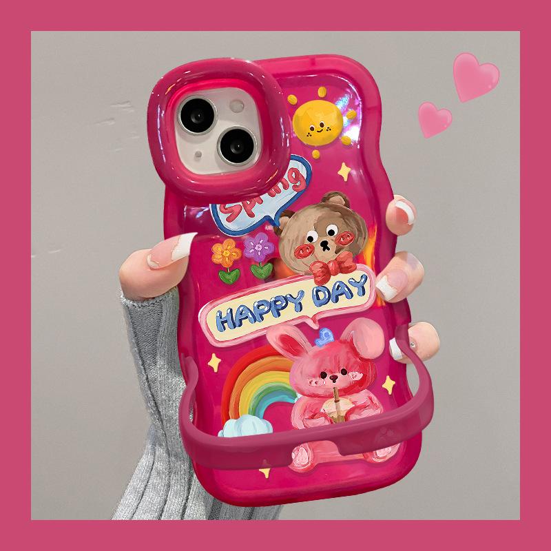 Compatible with Apple 16pro Phone Case 15, Invisible Dual Stand 14, Cute and Shockproof 13, Silicone 12/11