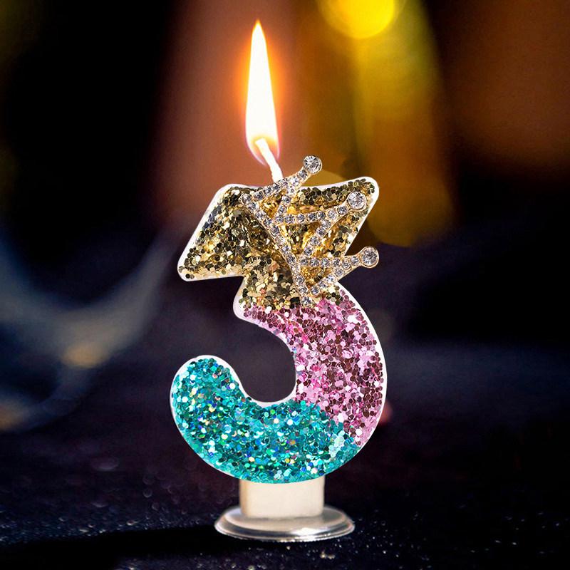 Creative Crown Birthday Number Candles - Adult & Kids Cake Decoration Topper