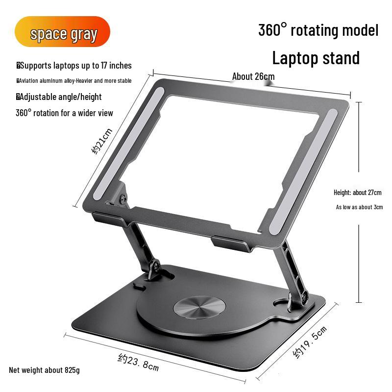 Verstellbarer 360° drehbarer Laptop-Ständer mit Kühlung für Büro & Gaming