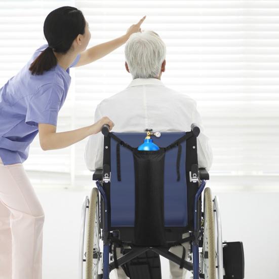 Oxygen Tank Holder for Wheelchair Heavy Duty Waterproof Oxygen Cylinder Bag D And E Cylinder Carrier Bag with Adjustable Straps for Most Standard