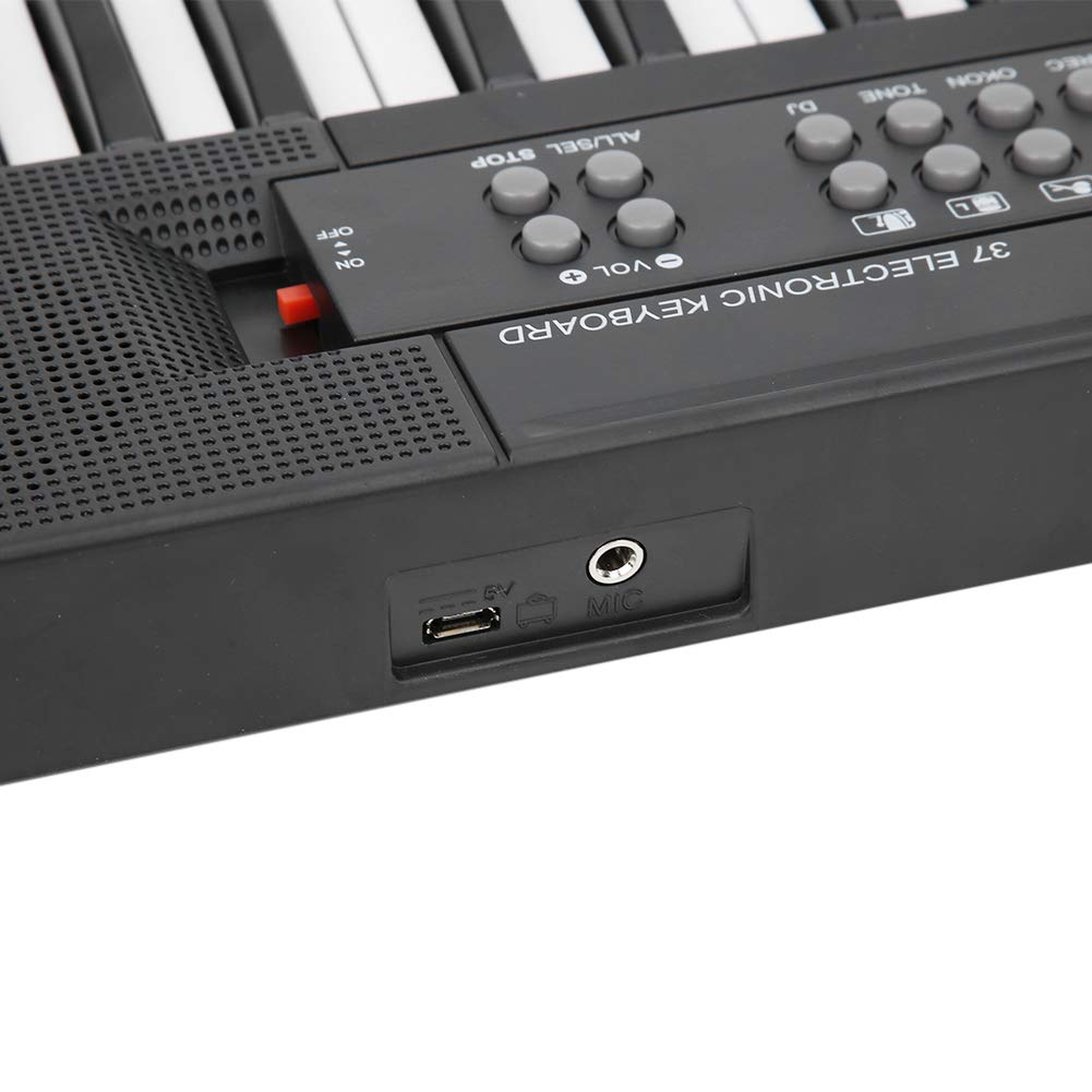 Eujgoov Piano Électrique 37 Touches Clavier Électrique Mini Clavier Clavier Électrique Clavier Musical avec Microphone Instrument Éducatif Électronique