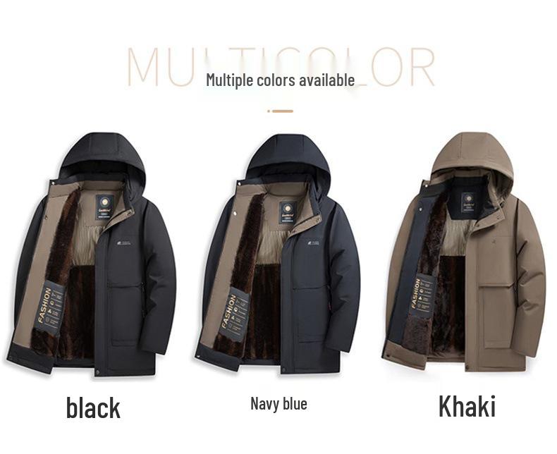 Dad's Winter Graphene Heated Cotton Jacket with Detachable Hood - Men's M2853