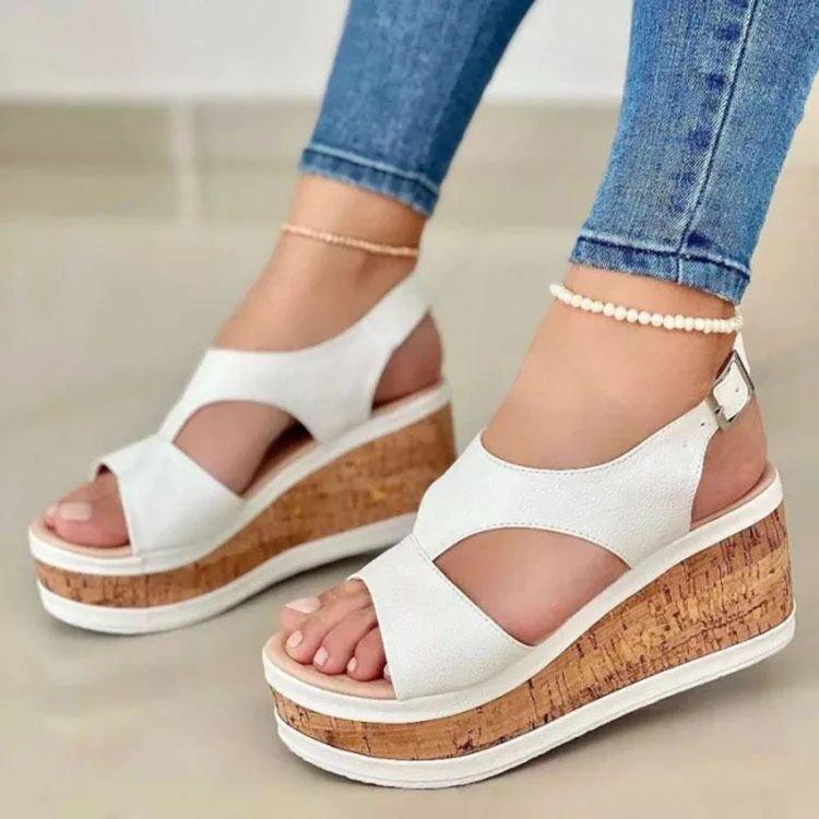 2022 Summer Women's Open-Toe Wedge Platform Sandals - Thick Sole Casual Roman Style Shoes