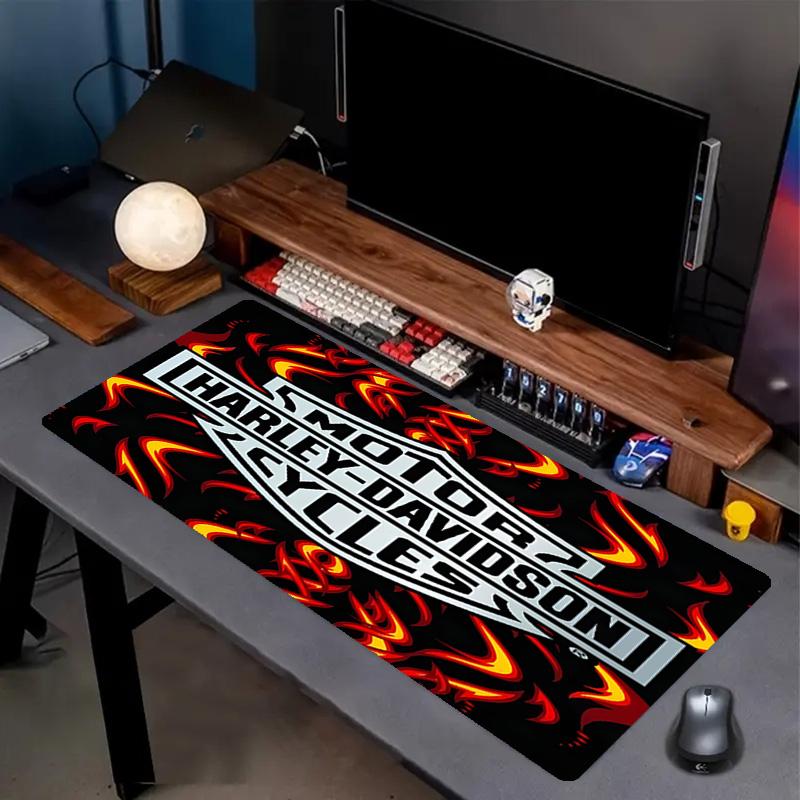 Harley Davidson Print Mouse Pad, Anti‑Slip Desktop keyboard Mat, for PC Laptop Gaming Working Daily Use, Cool Festival Birthday Gift