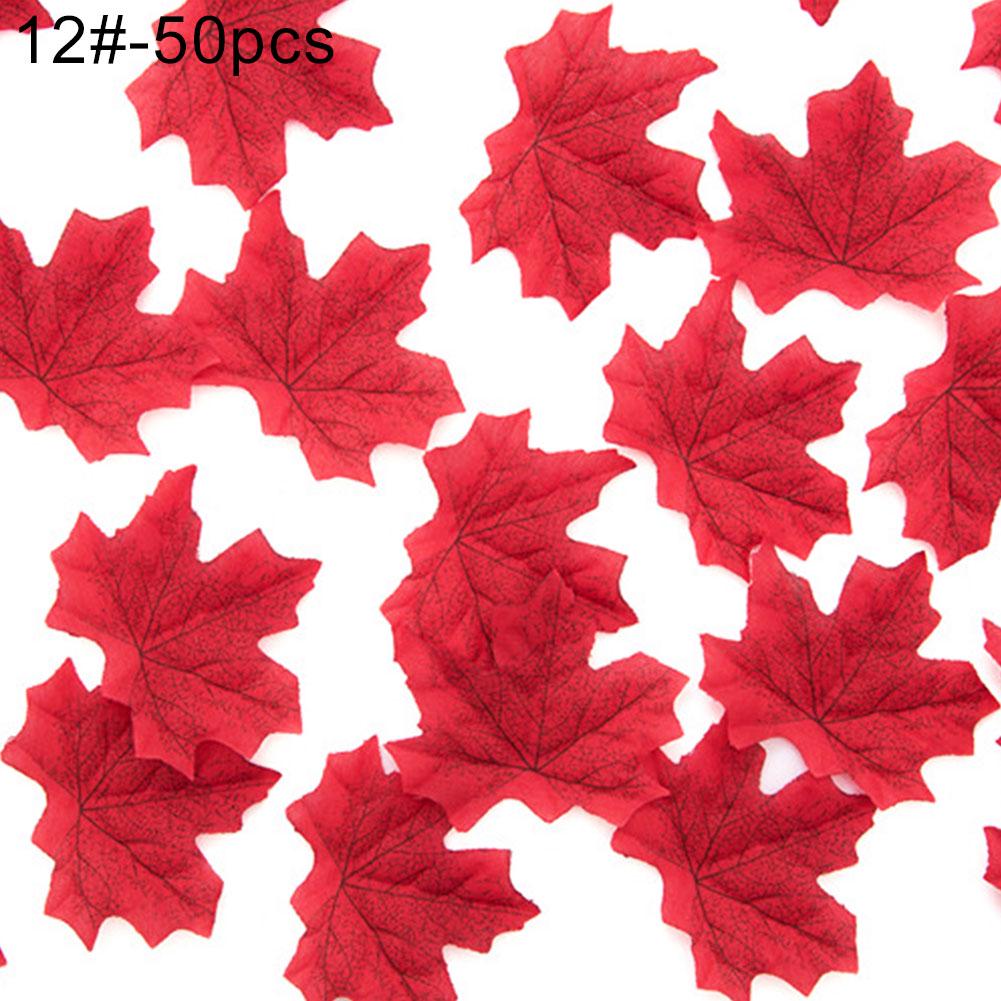 

KPOP 50 шт. искусственные осенние кленовые листья Свадебная вечеринка Декор для скрапбукинга реквизит для фото вино красного