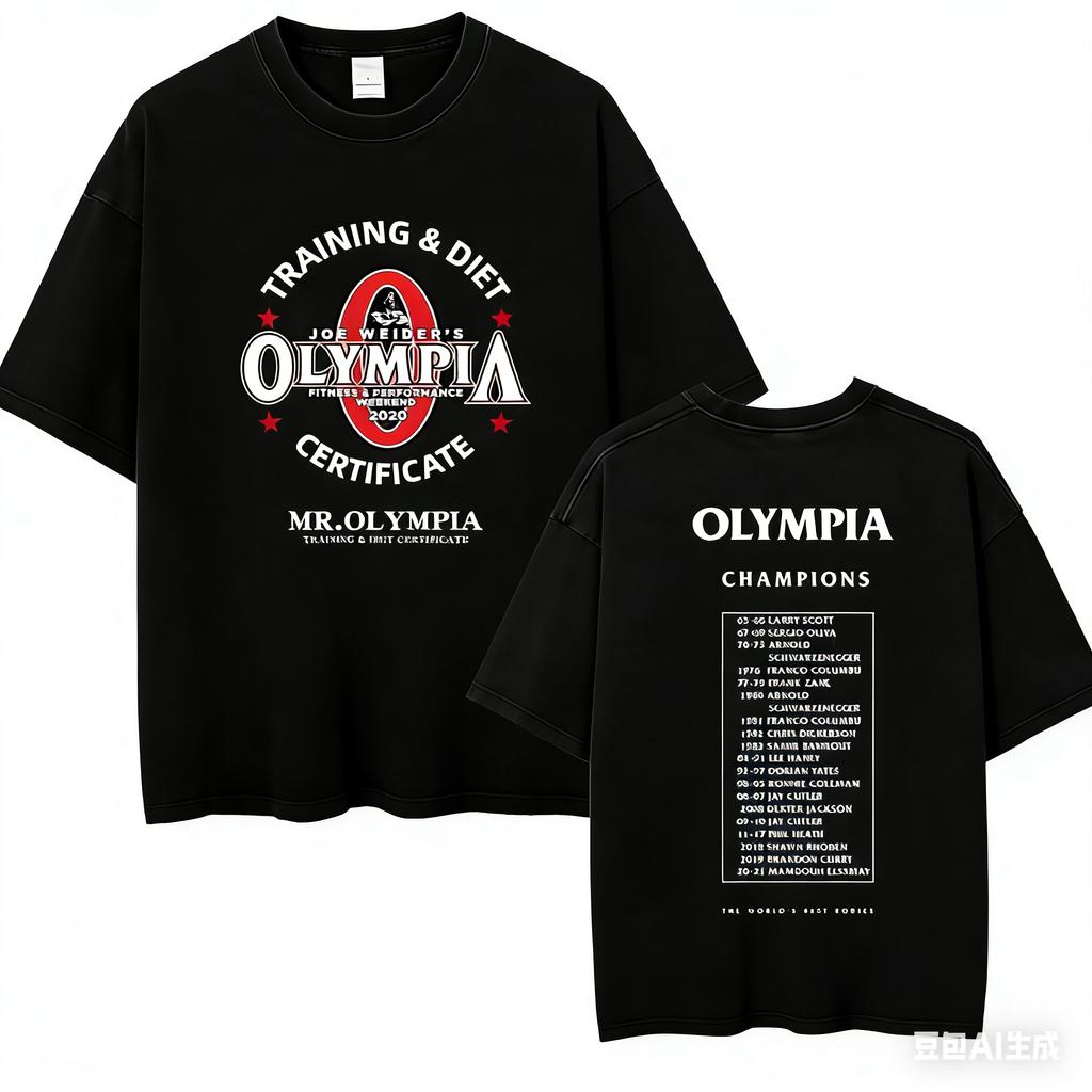 2026 Olympia Gym Unisexs Vintage Graphic T Shirt Unisex Summer Fashion ONeck Short Sleeve Tshirt Casual Sports Cotton Tee Top