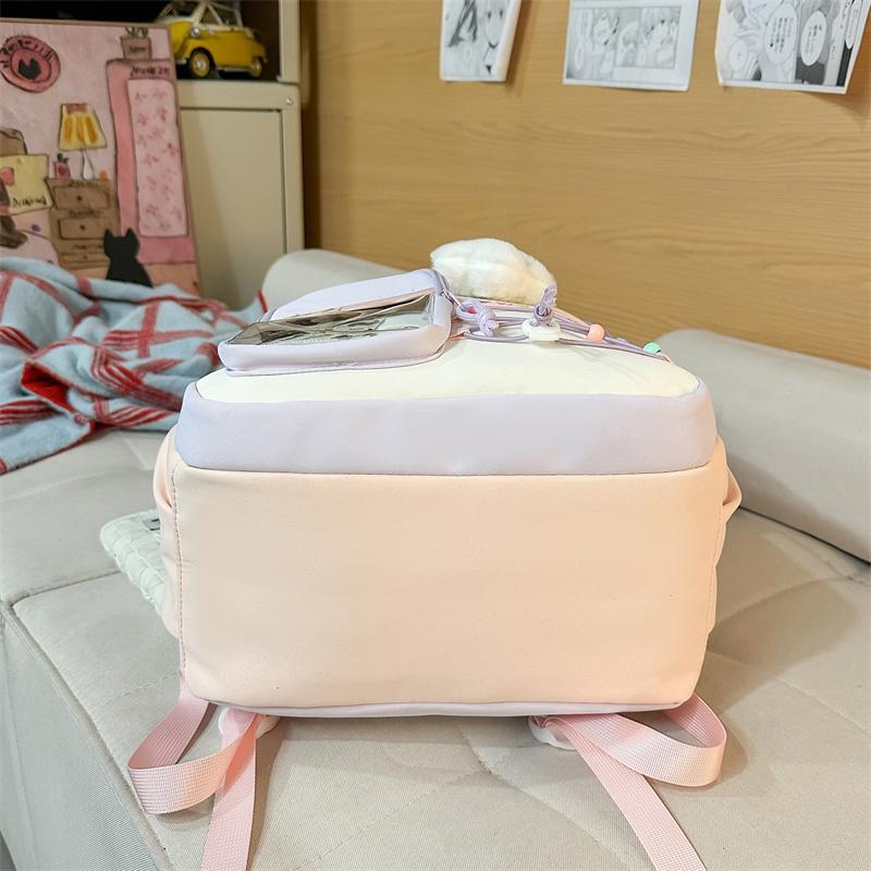 Zaino Scolastico per Studenti con Cuciture a Contrasto Zaino Leggero da Donna