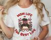 Mom Life Messy Bun Heart Print T-Shirt, Mother's Day Gift