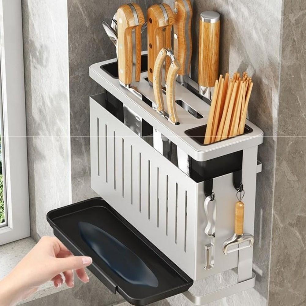 Detachable Kitchen Storage Rack Carbon Steel Cutlery Display Organizer Drain Rack  Home Storage