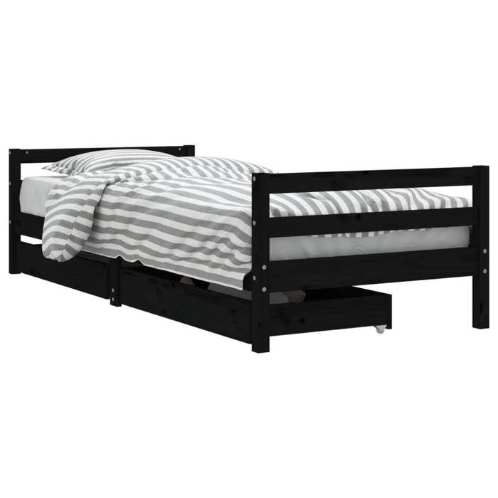 VidaXL Bed Frames for Children with Drawers, Single Bed with Headboard and Footboard, Bedroom Furniture, Scandinavian, 834437