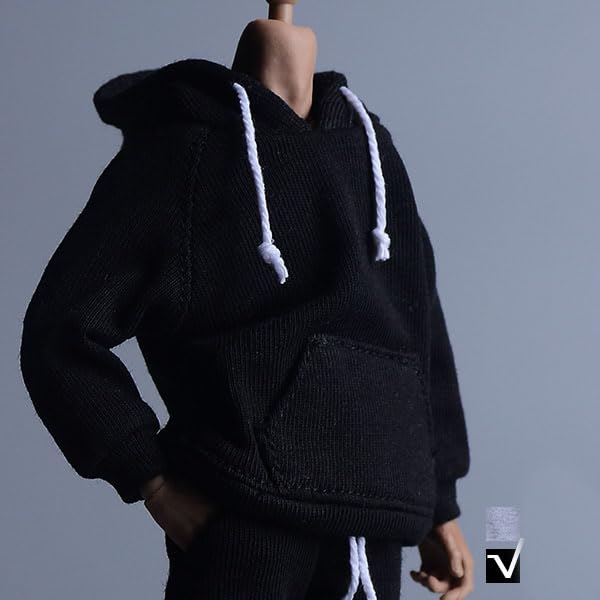 1/12 Scale Black Clothes and Pants (body, Head, Shoes, Etc. Not Included) Black 1/12 Scale Figure Clothes