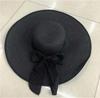 Cappello da Sole Estivo a Tesa Larga per la Spiaggia all'Aperto Moda Bordo Larga Pieghevole Cappello da Sole da Donna Colore Unito Decorazione Fiocco Cappello a Cilindro
