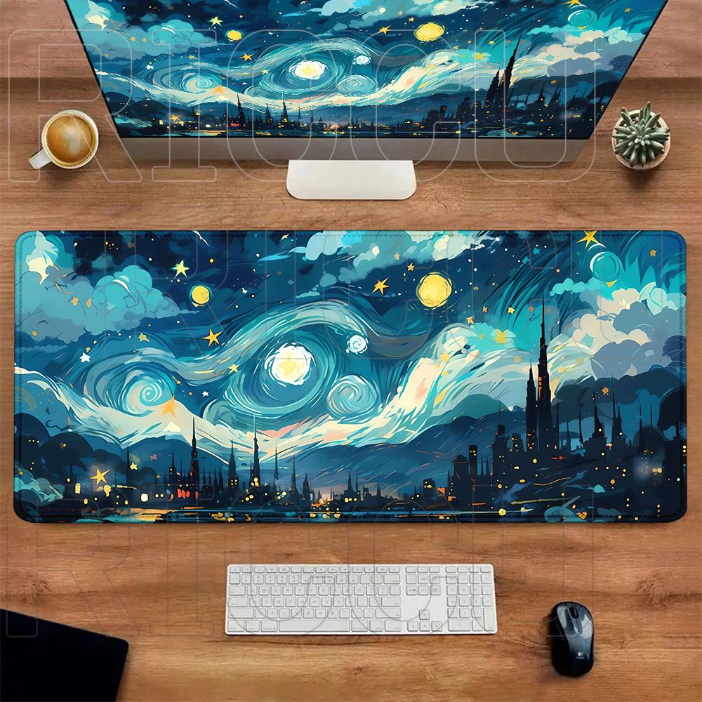 HD print XXL Van Gogh Oil art starry sky Mouse Pad Gaming Laptops Keyboard Mat Deskmat Pc Accessories Desk Protector Mats carpet