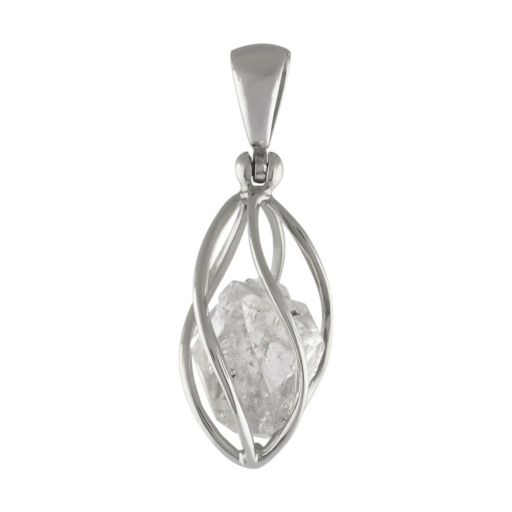 Starborn Herkimer Crystal Pendant Sterling Silver 925 Medium Natural Double-Terminated