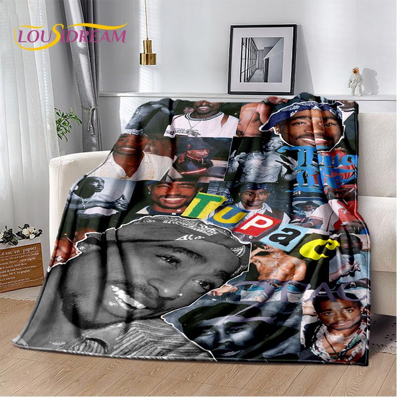 Rapper Eminem Tupac 2pac Hip-Hop Music Rap God Blanket,Soft Throw Blanket for Home Bedroom Bed Sofa Picnic Travel Cover Gift