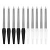 10Pcs Stainless Steel Nail File Pointed Tip Non-Slip Ergonomic Handle Men Women Gel Acrylic