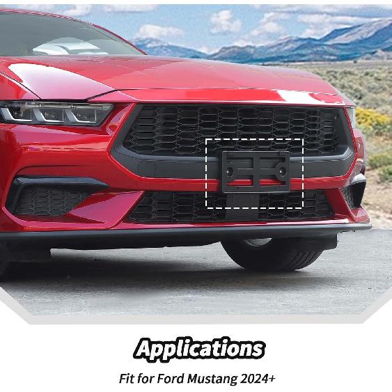 JeCar License Plate Bracket Frame for 2024+ Ford Mustang Front License Plate Holder Replacement