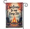 Camper Camping Garden Ag For Campsite Vertical 12X18 Double Sided, Welcome To Our Camp Site Small Camping Ags Outdoor Fi GGO