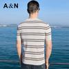Men's 80S Long-Staple Cotton Striped Round Neck T-Shirt