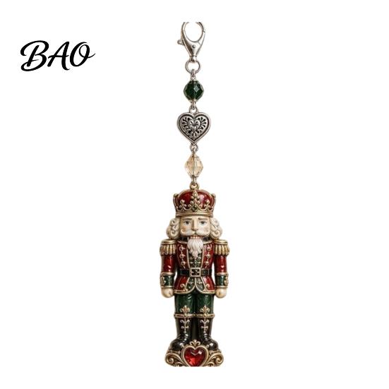 Durable Keychain Christmas Theme Pendant, Santa Reindeer Snowman Angel Hanging Decor, Decor Backpacks School Bags Decorative Charm, Xmas Party Favors