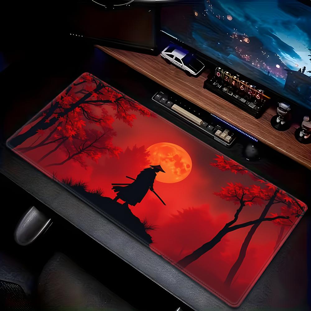 

China s -selling mouse pad Black and Red Samurai Animation Beautiful XXL Game Exclusive MousePads PC pad Non-slip Decor 600x300x2mm