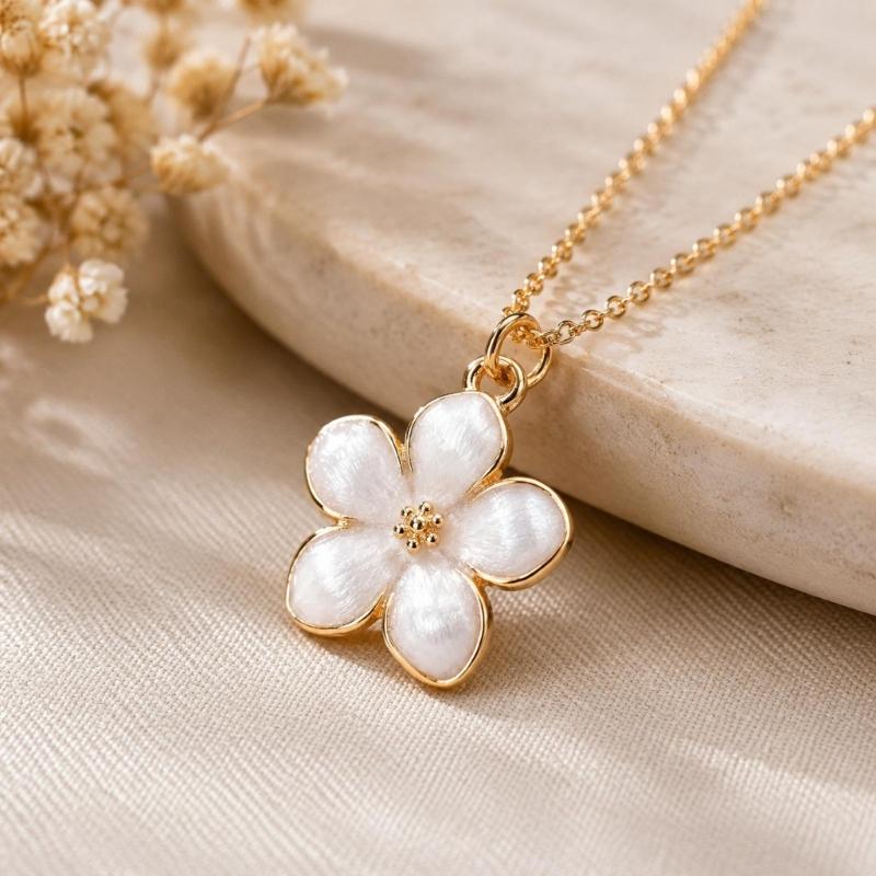 Glossy Flower Pendant Charm with Raised Center and Gold-Tone Outline for Keychain, Bag Charm, and Jewelry Making