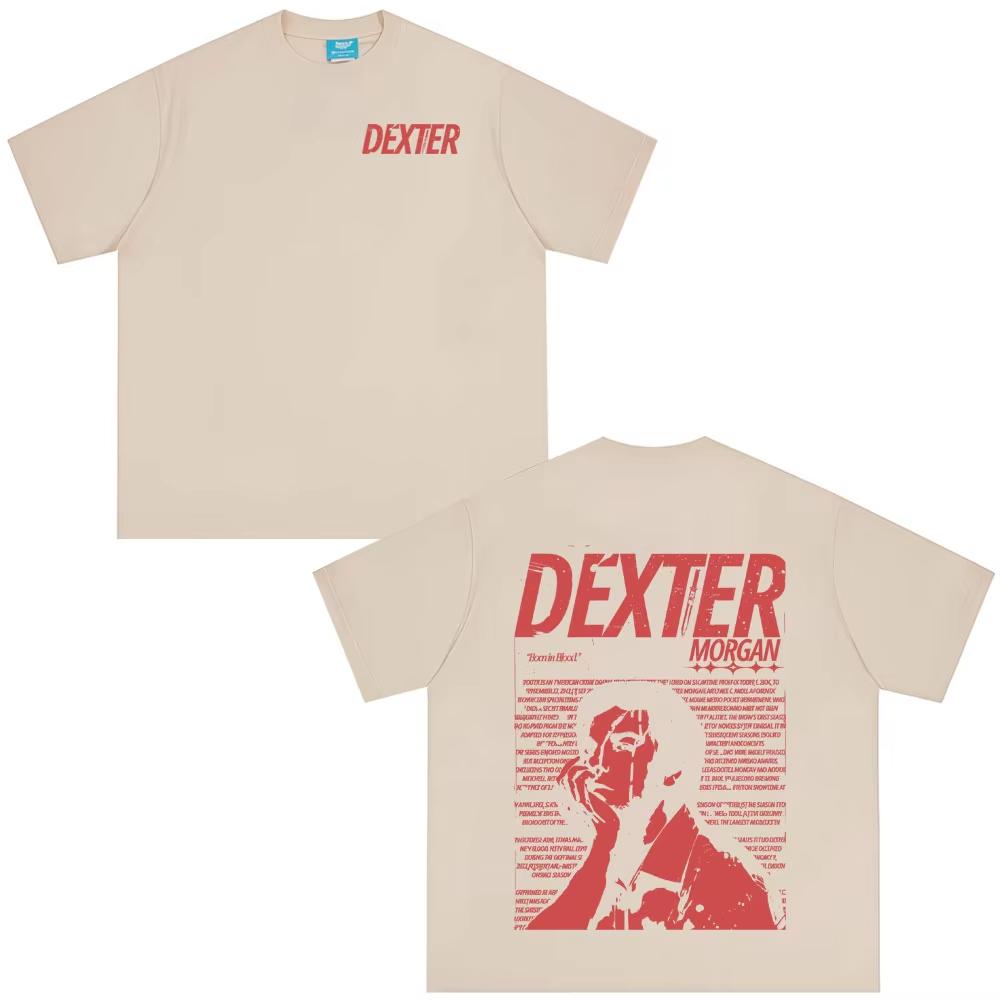 New Style Tee Vintage TV Play Dexter Morgan Printed T-shirt Men Women Casual Oversized TShirts Men's High Quality Cotton T-shirt