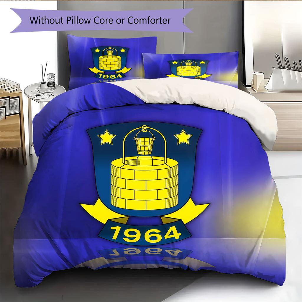 Brøndby IF Bedding Quilt Set Quilt Cover Pillowcase Home Decoration Birthday Gift (1 * Duvet Cover + 2 * Pillowcase, Without Core)