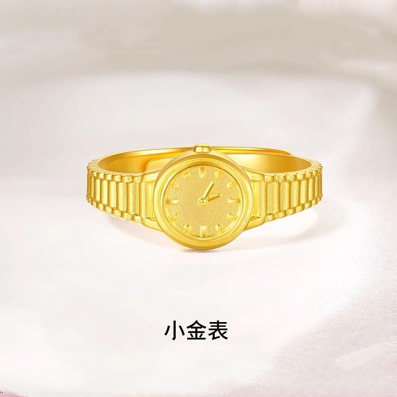 YL Children's 999 Gold Plated Sterling Silver Natural Stone Ring for Anniversary Gift