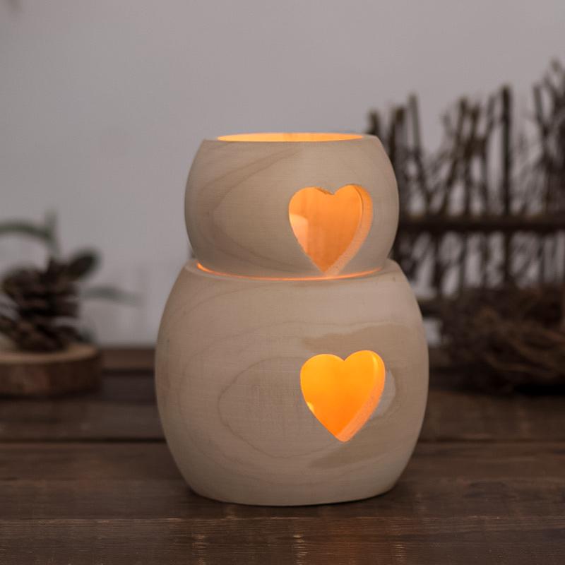 

Деревянный подсвечник в форме сердца, домашний декор, ремесленная атмосфера, украшение, праздничные принадлежности для фестиваля